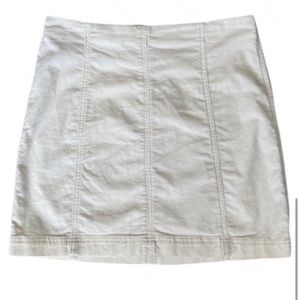Free People Beige Mini Corduroy Skirt